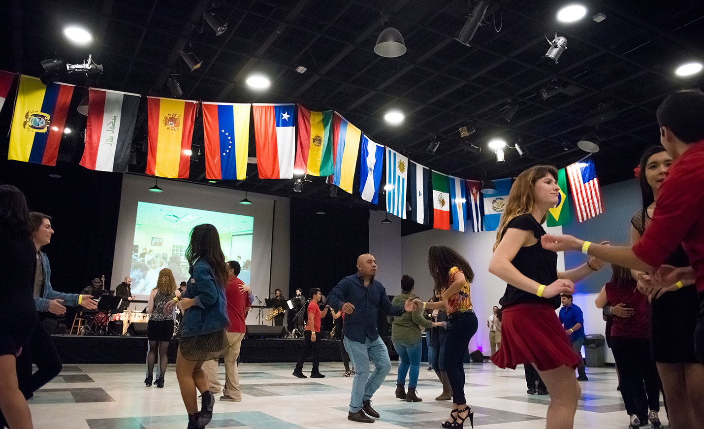 People dancing at a salsa festival