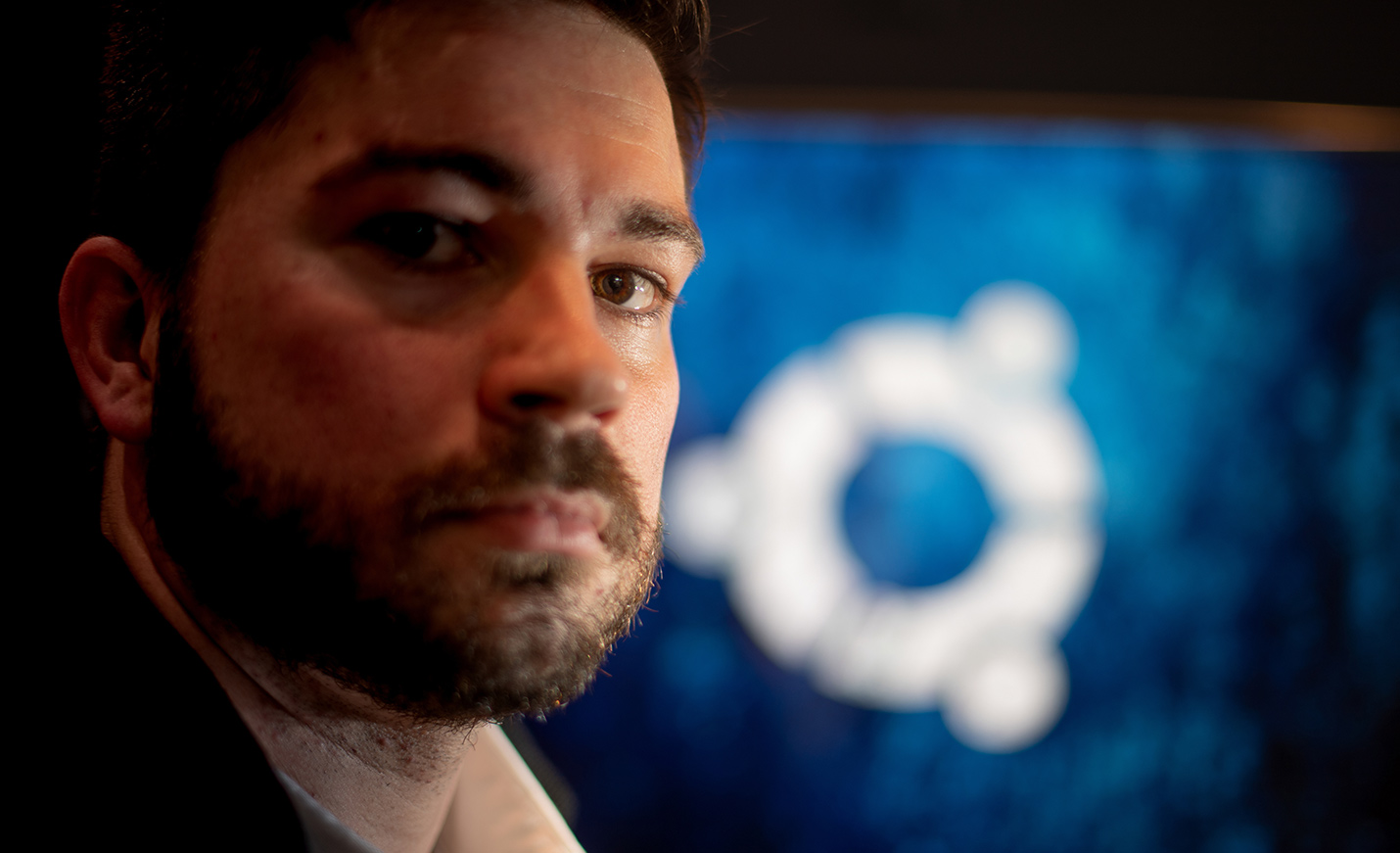 Close-up of a bearded man's face