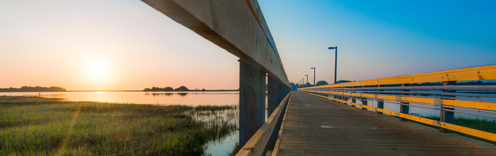 center for marine science dock at sunrise