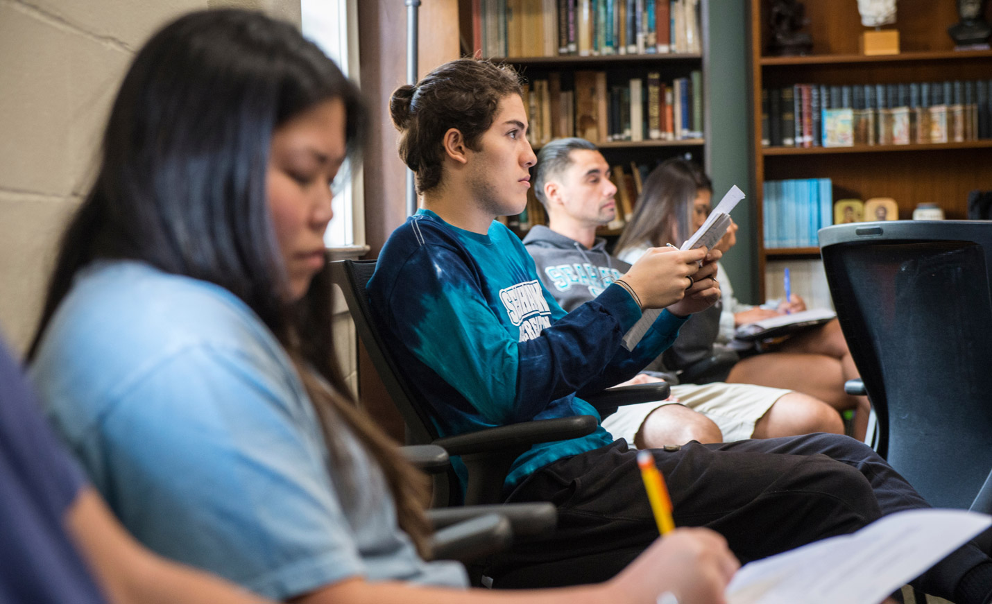 Students taking notes