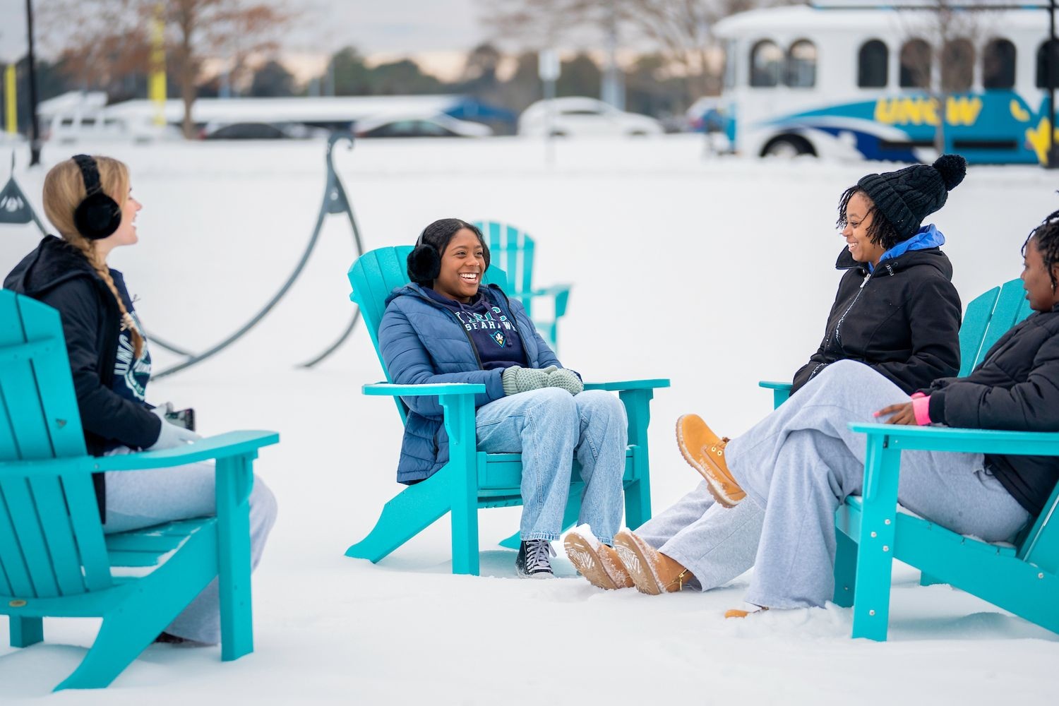 A rare blanket of snow covered the UNCW campus on Jan. 22, 2025, with 2-5 inches falling in parts of Wilmington and Wrightsville Beach. 