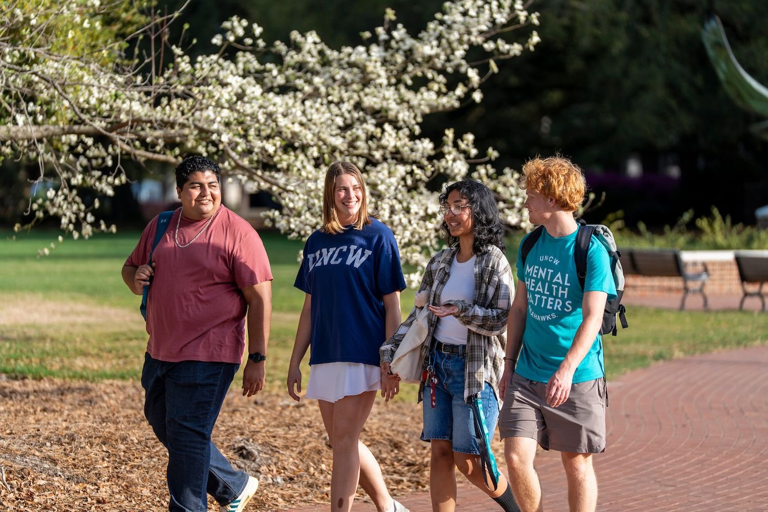 Students walking outside