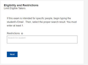 select the eligible student(s) for the exam